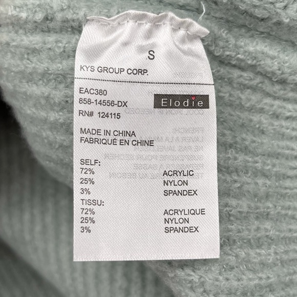 Elodie Pointelle Sleeve Crewneck Sweater Seafoam Green Detailed Sleeve - Picture 6 of 8